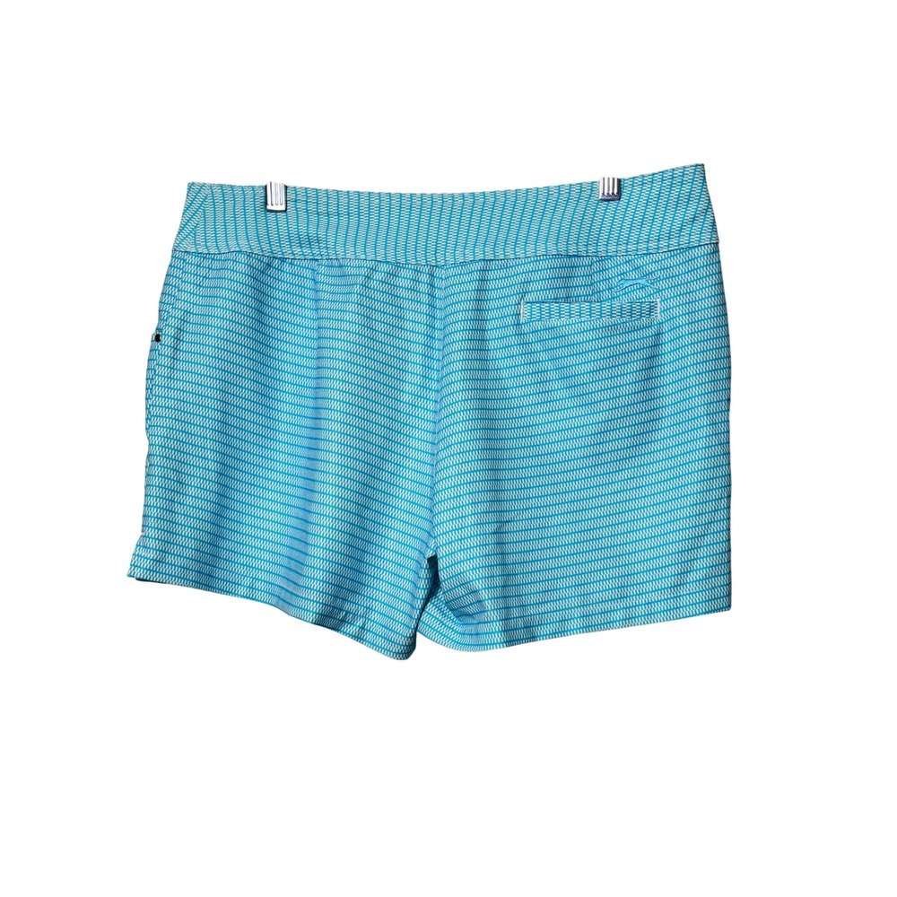 Slazenger Golf Shorts Womens 8 Turquoise Blue White Geometric Athletic Sport